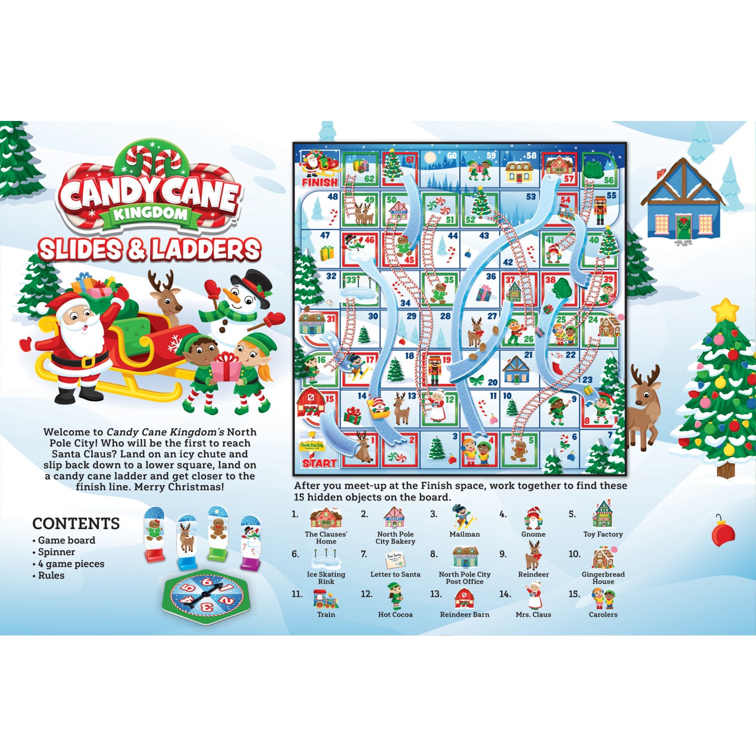 MasterPieces – Candy Cane Kingdom – Christmas Slides & Ladders Board Game