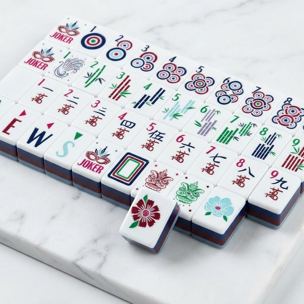 160 American Mahjong Tiles 4-Layer Acrylic Gray Theme Engraved Set fast ship