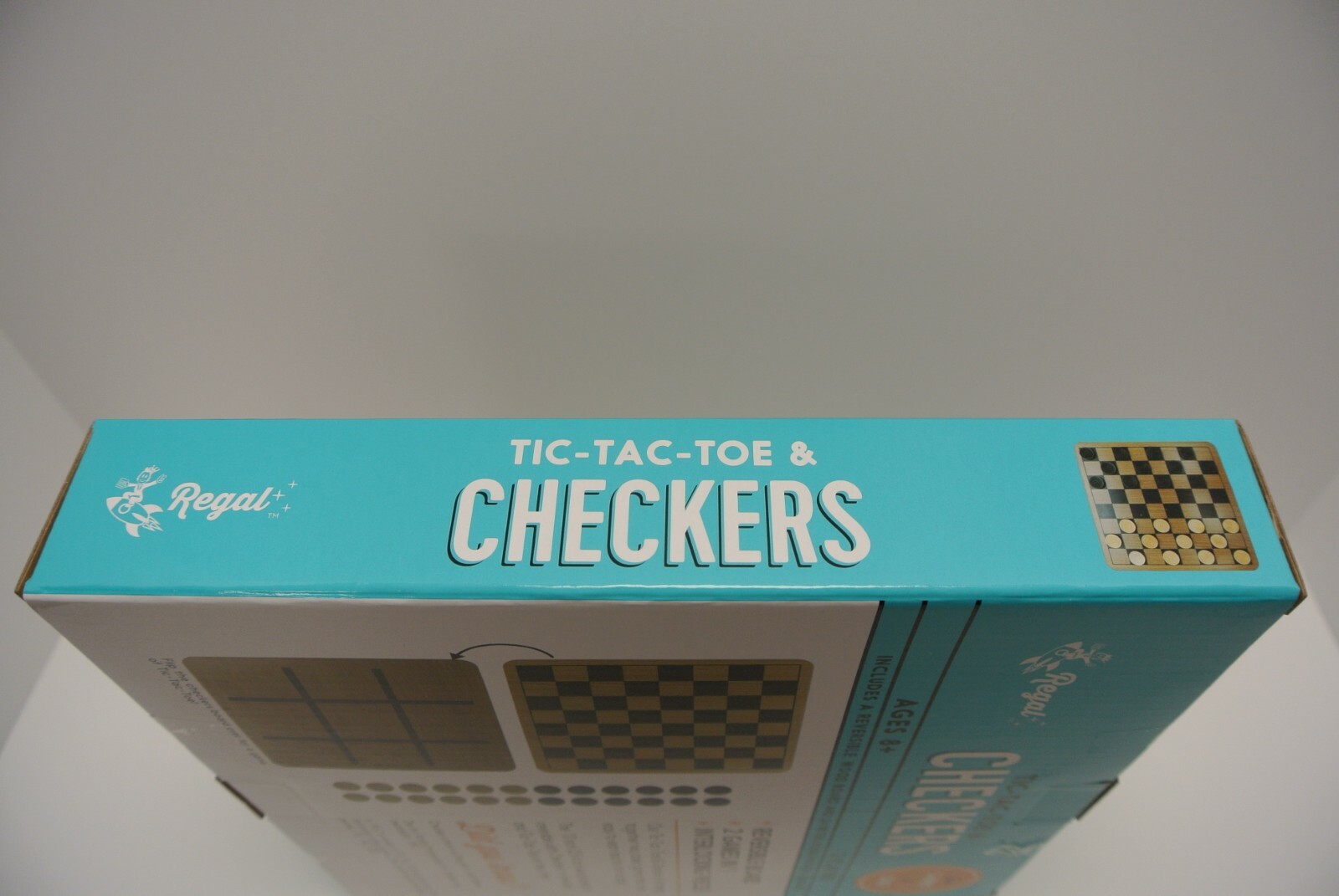 Regal TIC-TAC-TOE & CHECKERS 10″ Reversible Wood Board Game NEW FACTORY SEALED