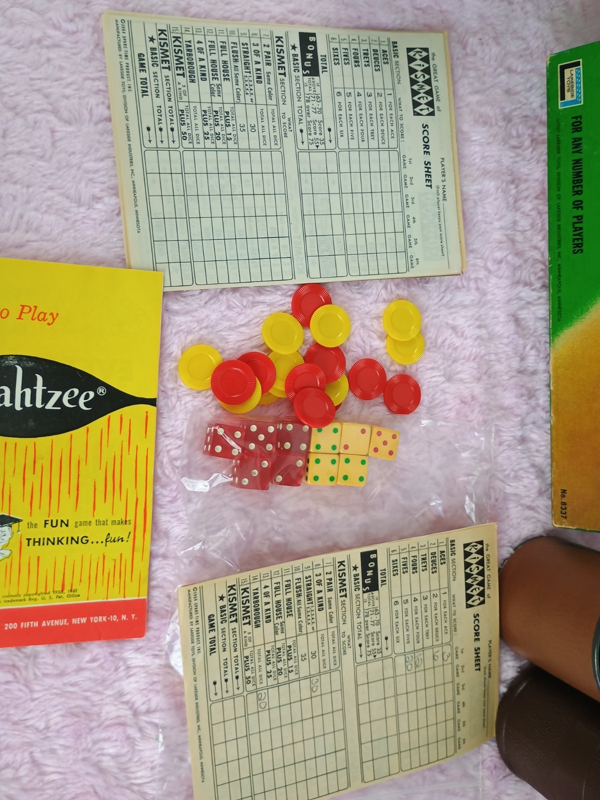 1967 KISMET VTG Dice Game Lakeside Toys Modern Game Of Yacht 8337 Extra score