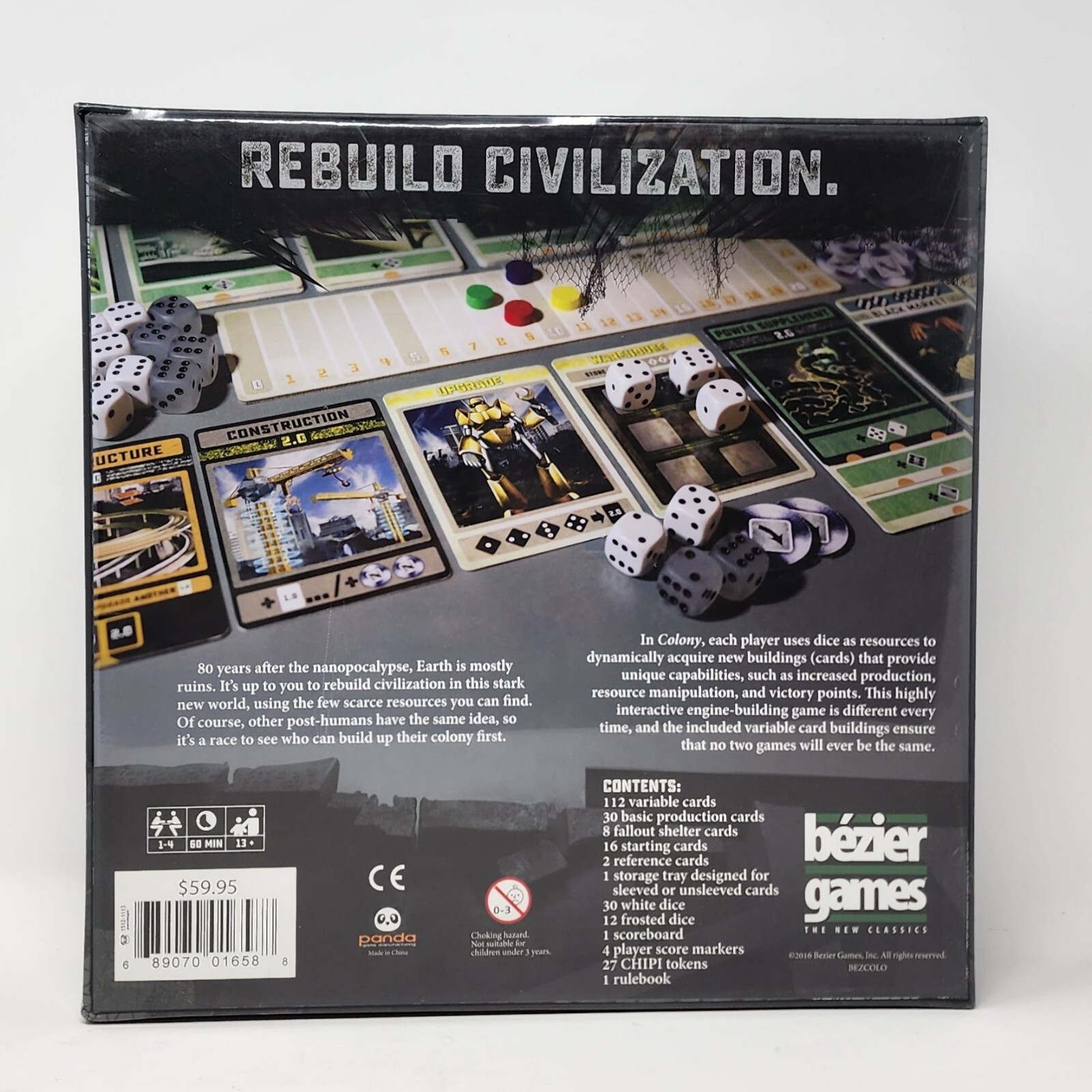 COLONY Board Game, Bezier Games 2016, 1 to 4 Players, Factory Sealed – NEW