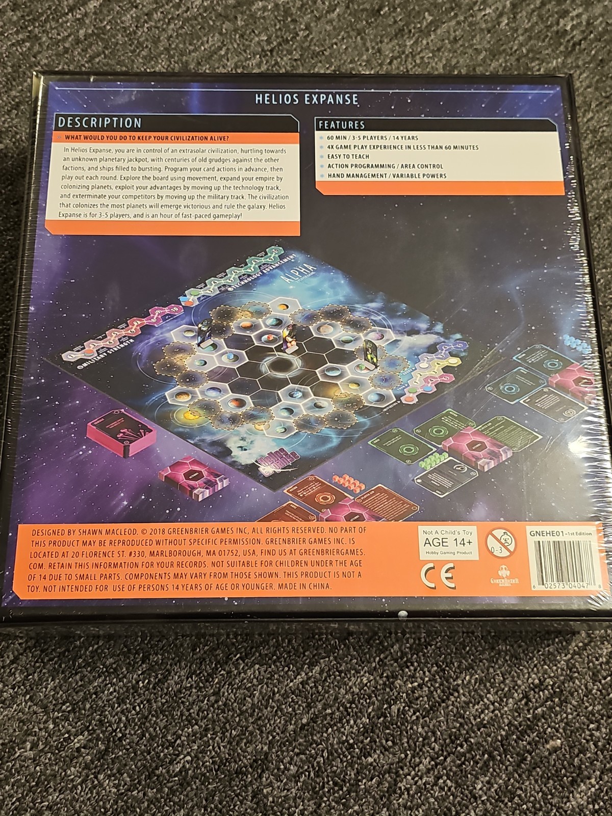 Helios Expanse 4x Strategy Space Board Game by Greenbrier Games: New & Sealed