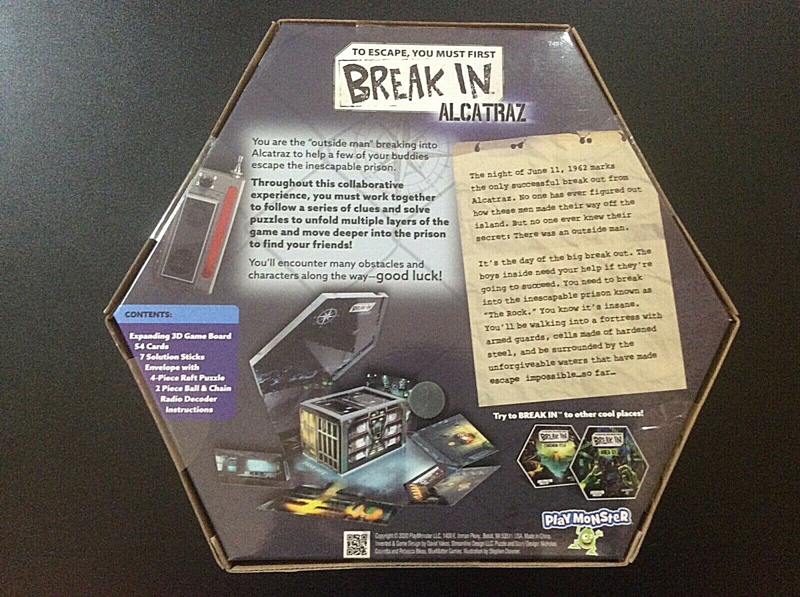 **BREAK IN** Alcatraz; Board Game Ages 10 Years And Up – Brand New