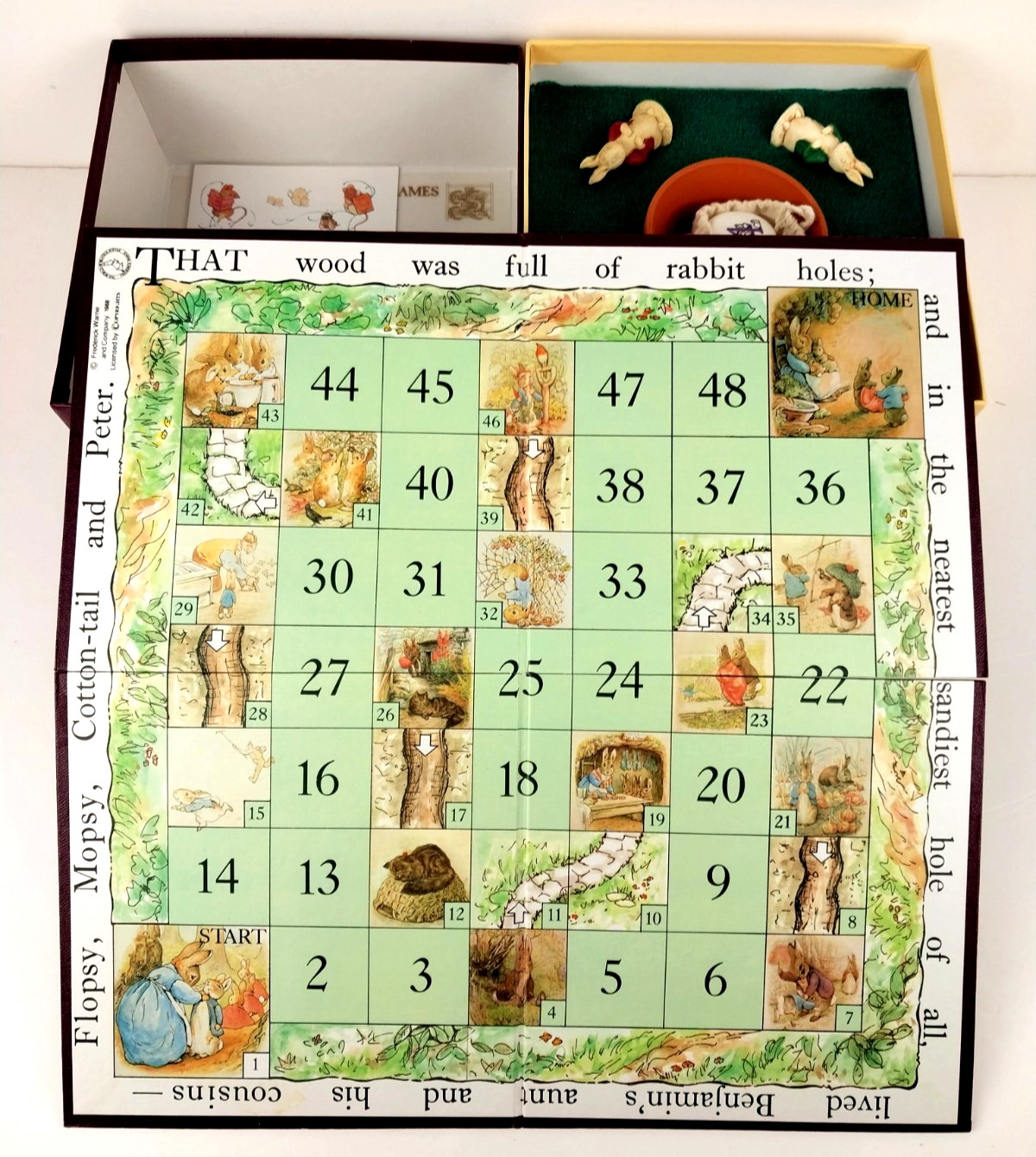 Vintage 1988 Beatrix Potter Paths and Burrows Board Game Snakes & Ladders – NIB!