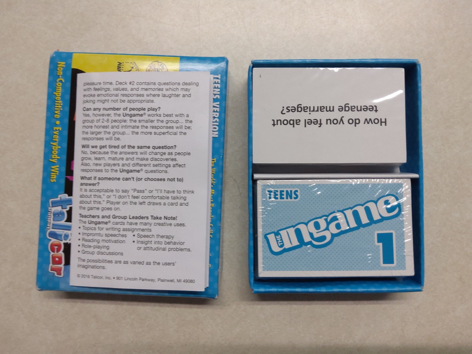 The Ungame Teens Version USED but Sealed Talicar Aristoplay