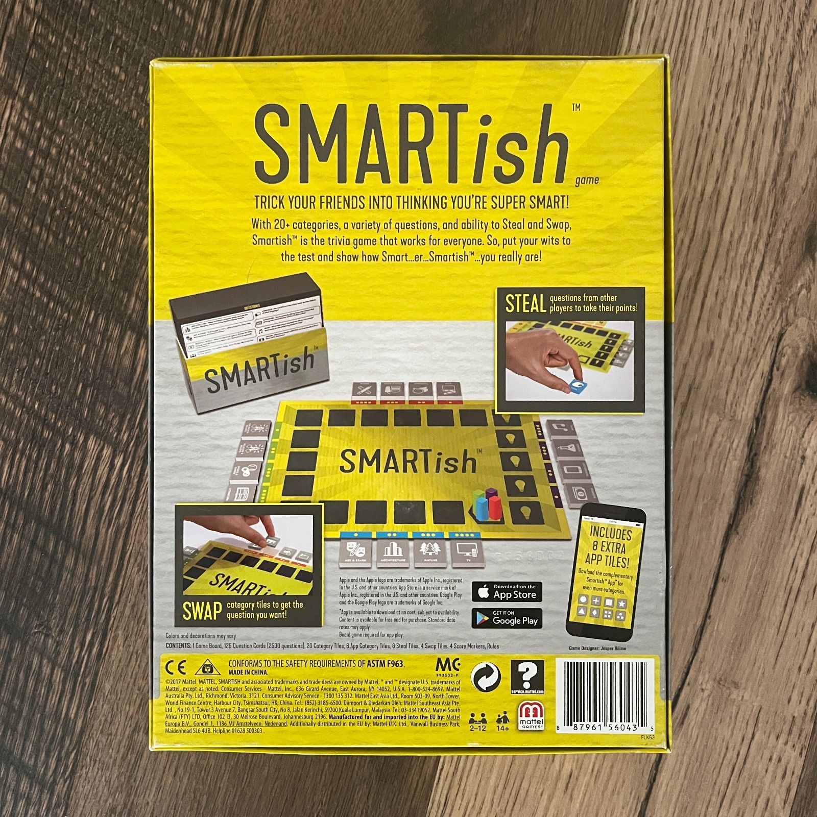 Mattel Games SMARTish Trivia Board Game LNC Ages 14+ 2-12 Players 2017