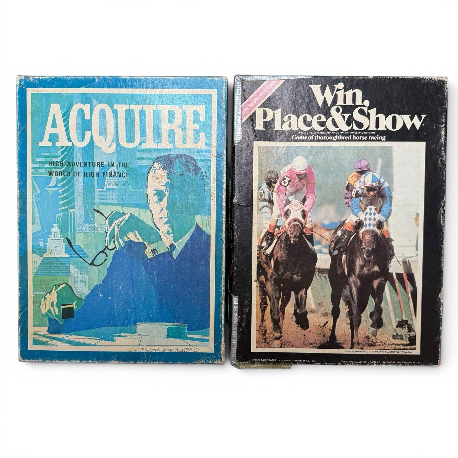 Avalon Hill Board Games Win, Place & Show Thoroughbred Horse Racing & Aquire 70s