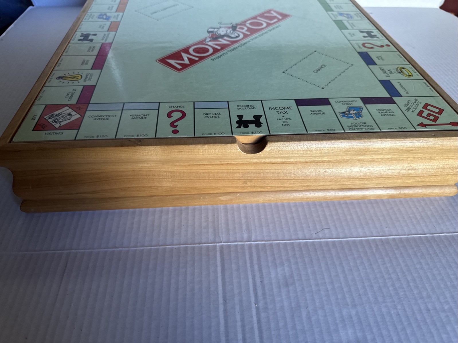 Deluxe Solid Wood Cabinet Monopoly + Clue + 6 Classic Games Chess Checkers Cards