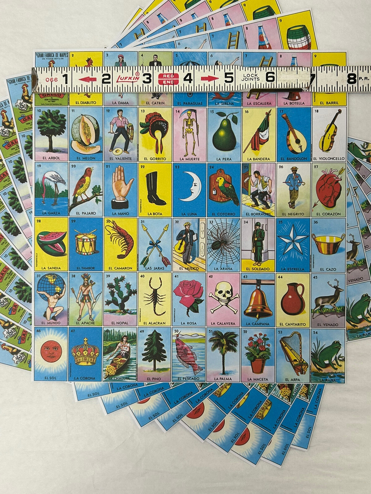 New DON CLEMENTE Mexican Loteria Bingo 10-Pack Paper Sheets