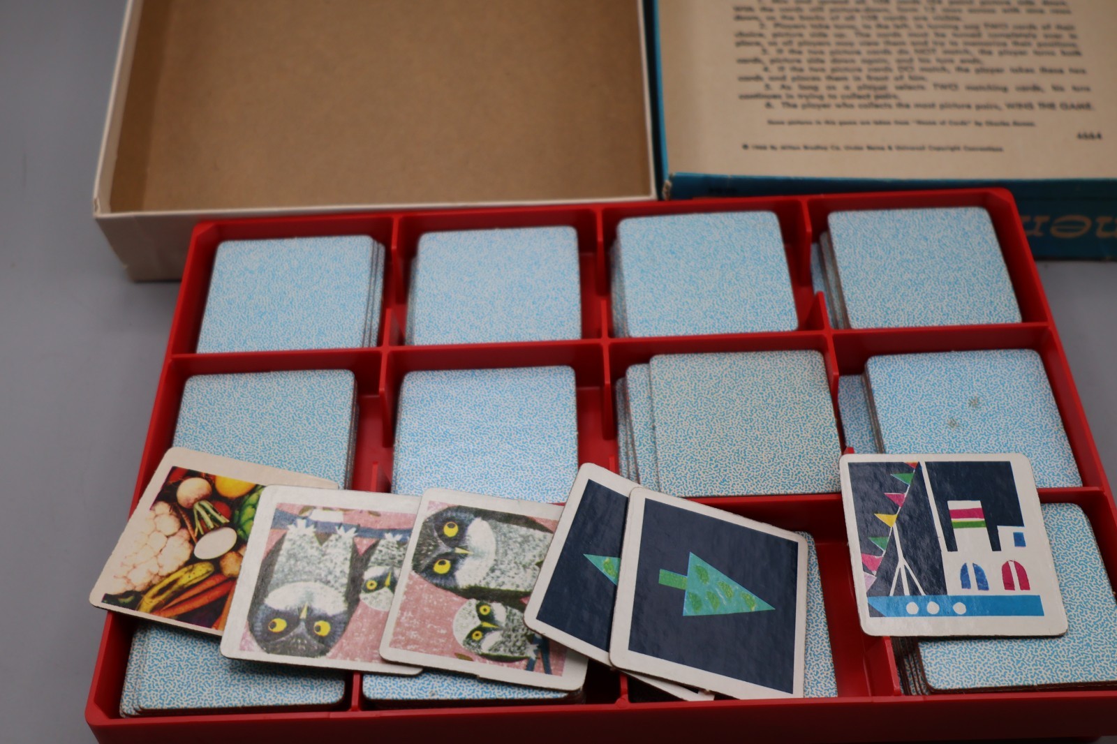THE ORIGINAL MEMORY GAME VTG Milton Bradley 1986 All 72 Cards w/ Instructions