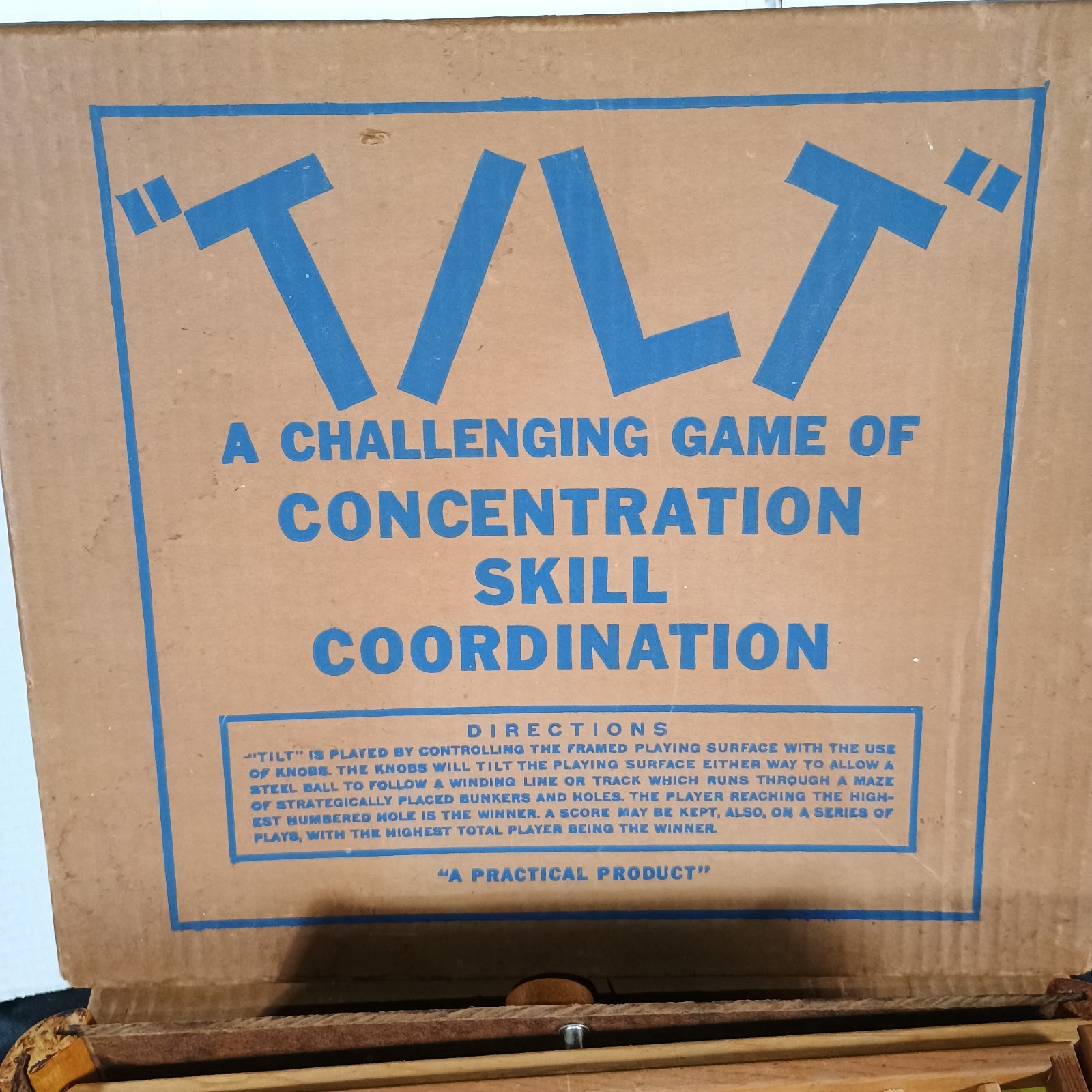 Wooden Tilt Game Marble Labyrinth Maze Original Box