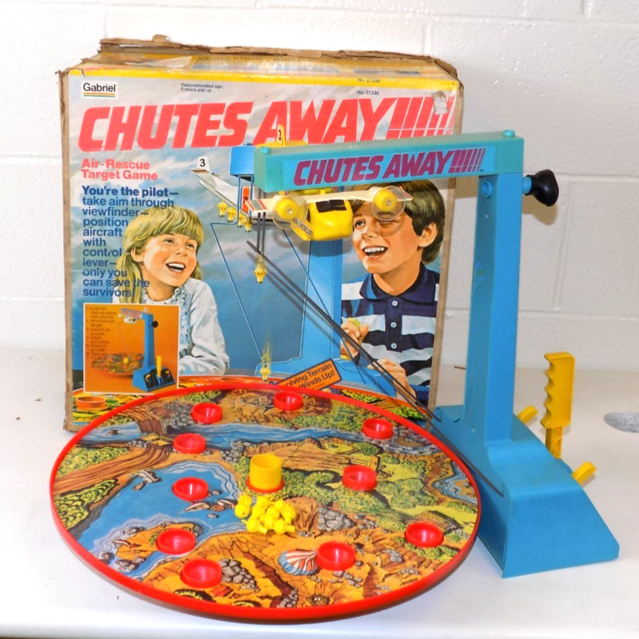 Vintage 1977 Chutes Away Air Rescue Target Game Gabriel Complete w/ Box