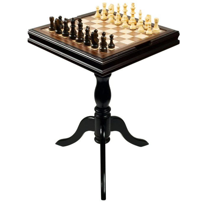 Chess Table Backgammon Top Mosaic Game Inlaid Multi Indoor Stand Wooden Gift Fun