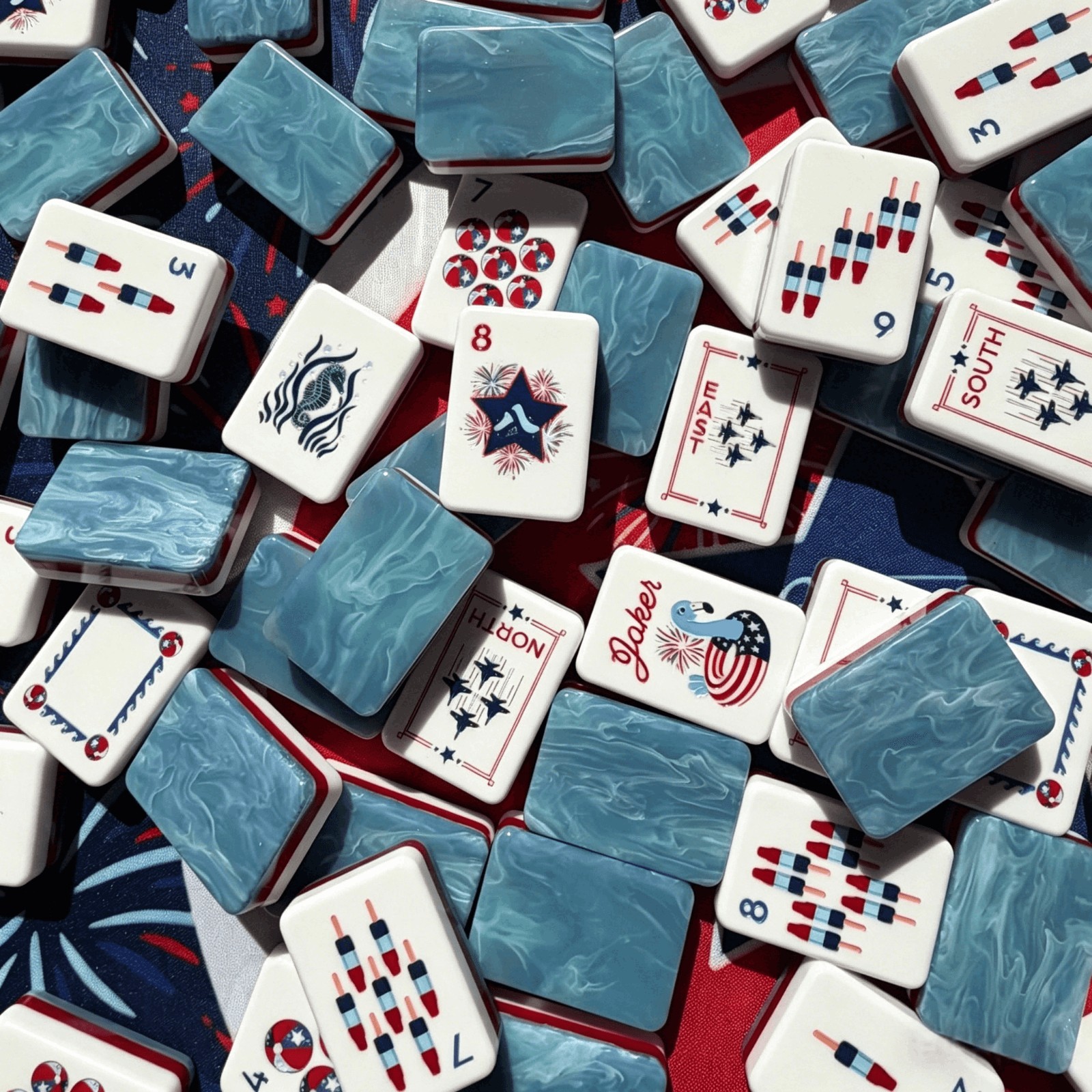 American Luxury Elegant Acrylic Mahjong Fireworks 160 Tiles set FREE SHIP