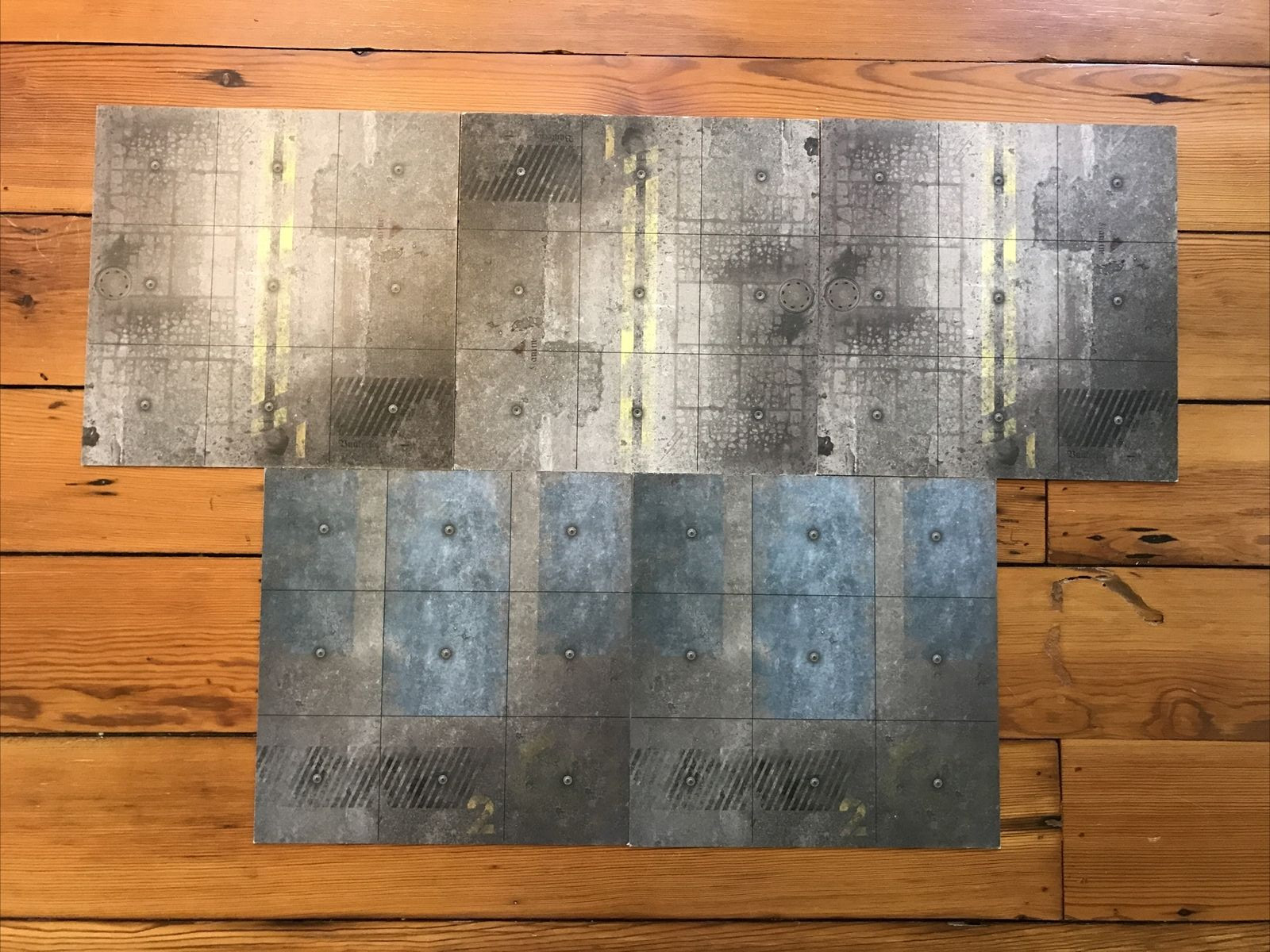 Set Lot 5 Dust Tactics 11” Ocean Sea Metal Landing Strips Game Boards