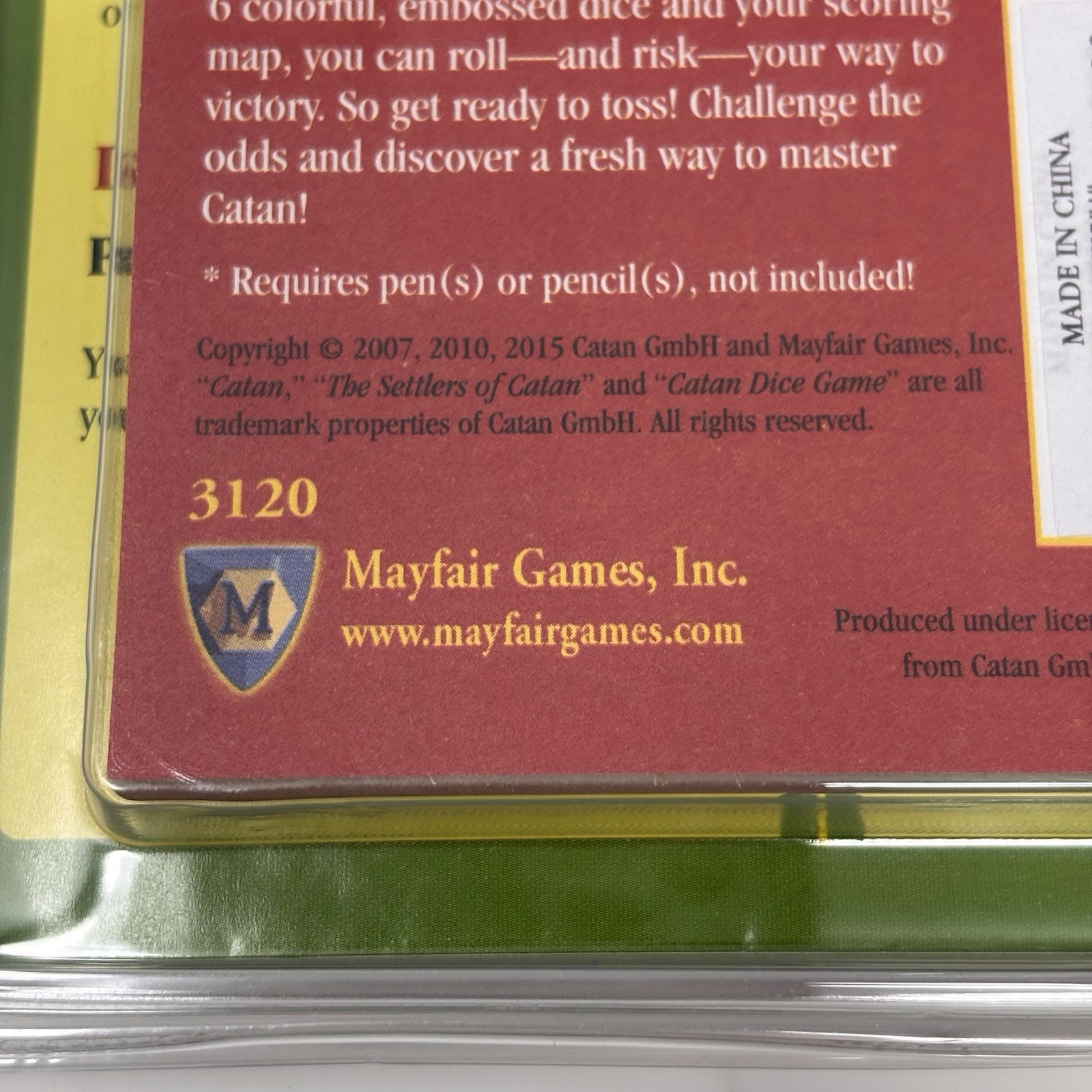 Catan Dice Game By Klaus Teuber’s 3120 Brand New Open Box Settlers Of Catan