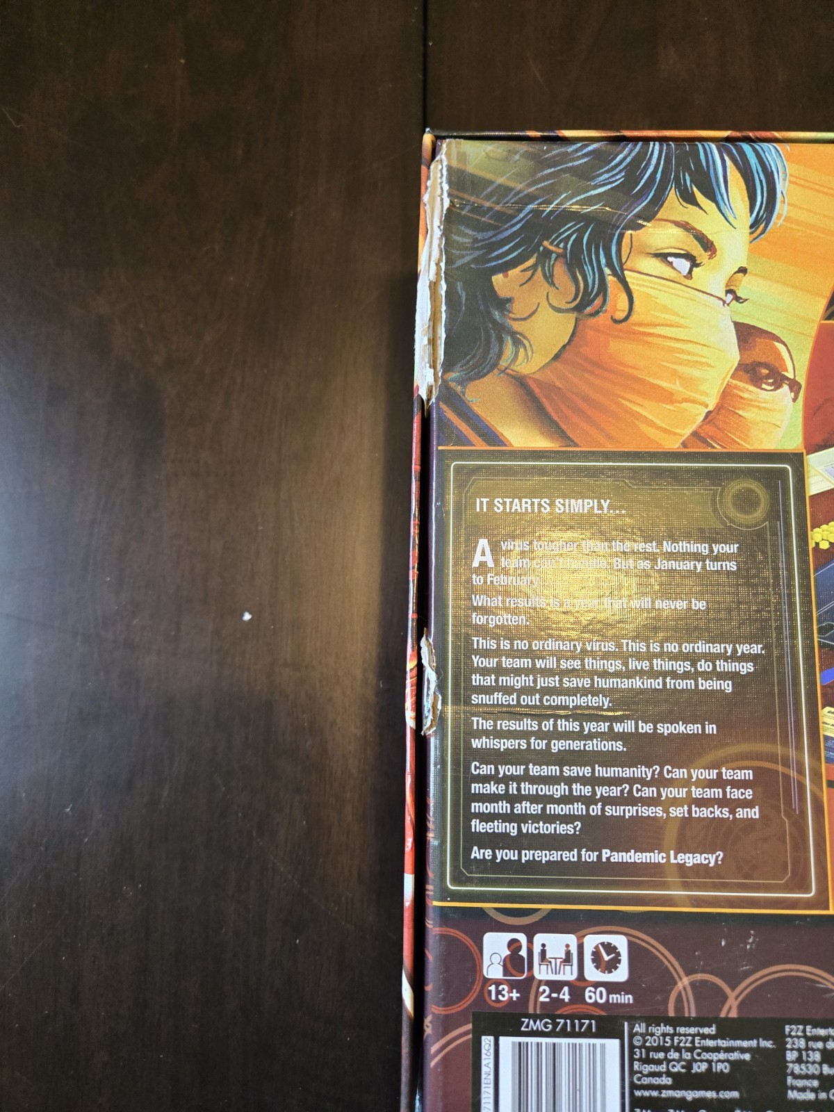 Pandemic Legacy: Season 1 – 100% Complete – Open Box, Sealed Components