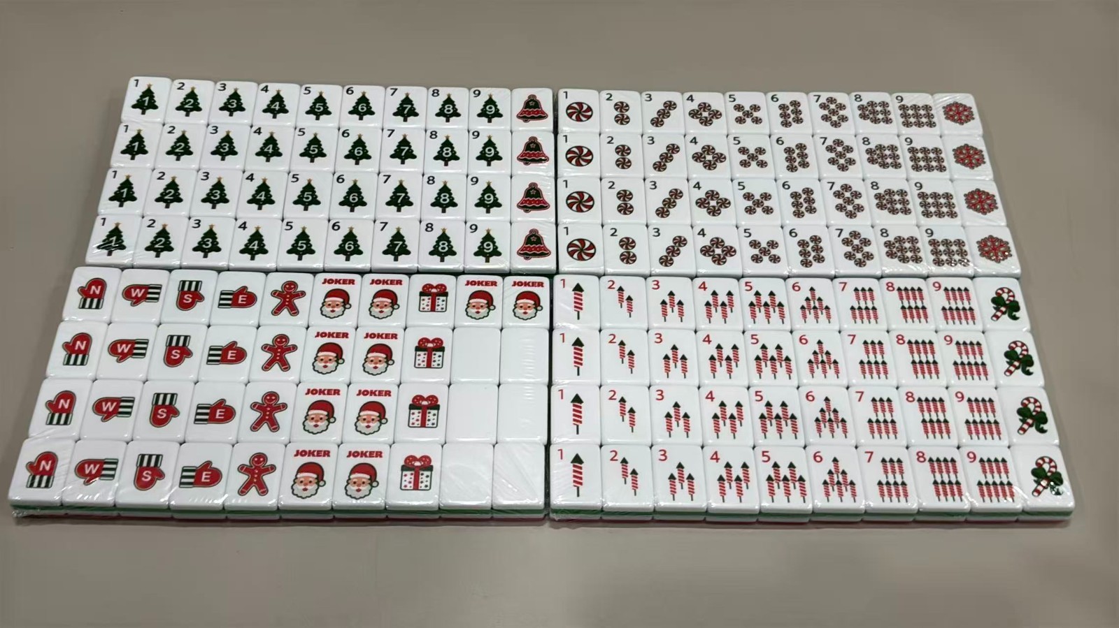 160 Christmas-themed American Mahjong set 4-layer acrylic American Mahjong tiles