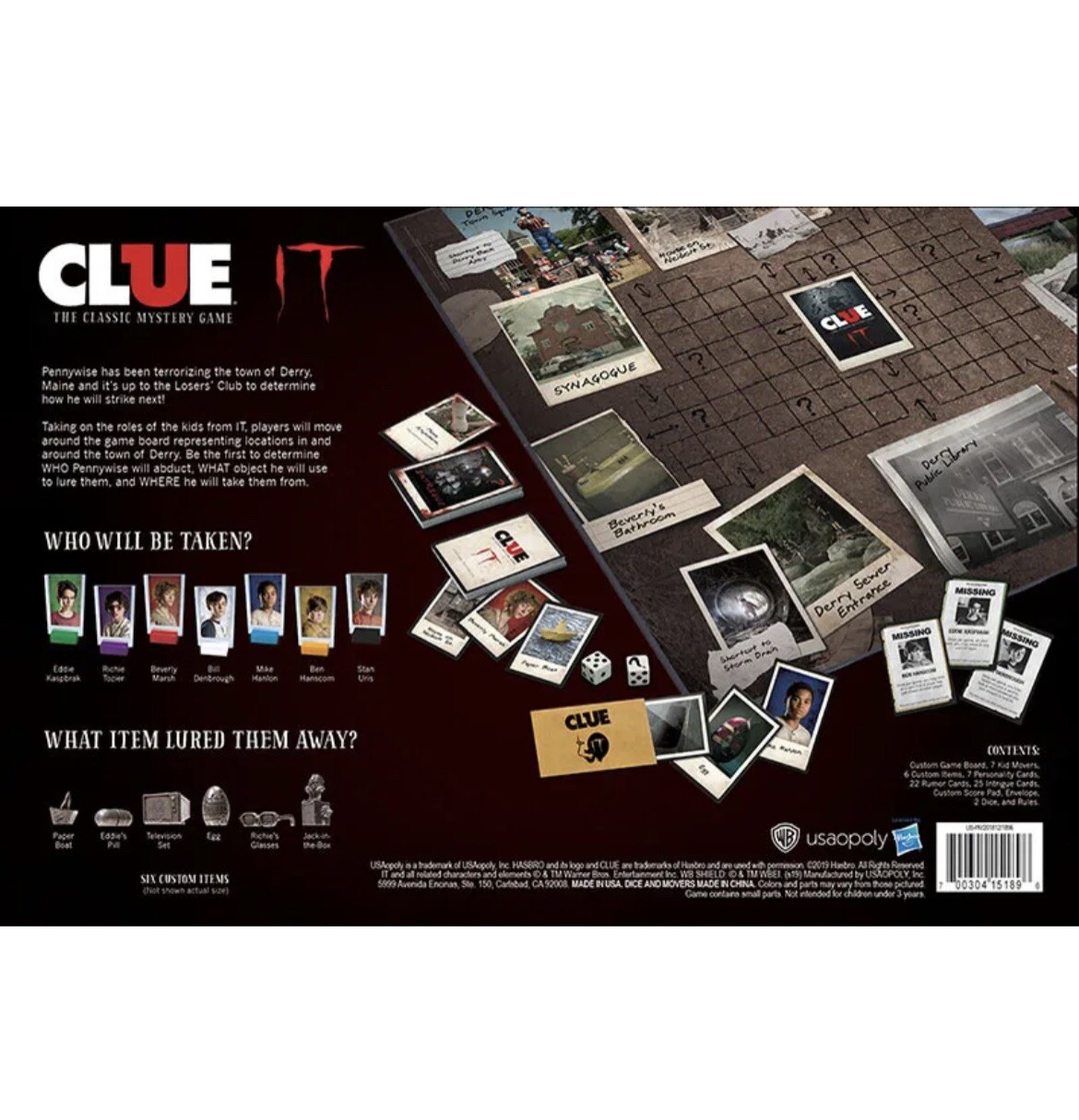 IT CLUE AGE 17+ 2-7 Players 60+ minutes Categories: Hasbro, Movie Games