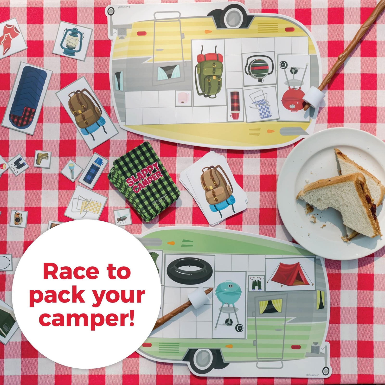 Fast Fun Camping Gear Board Game for Family Game Night Ages 5 and Up