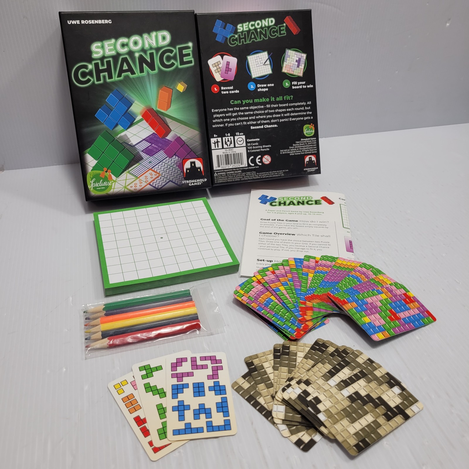 Second Chance Game | Flip & Draw | 56 Card Complete | Stronghold Games | 1st Ed.