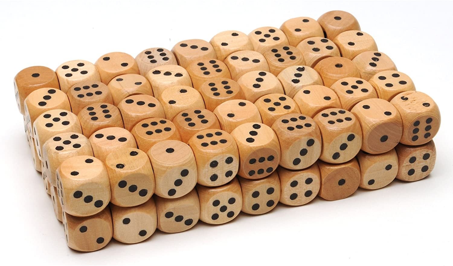 WE Games 12mm Wooden Dice with Rounded Corners – 100 Bulk Pack