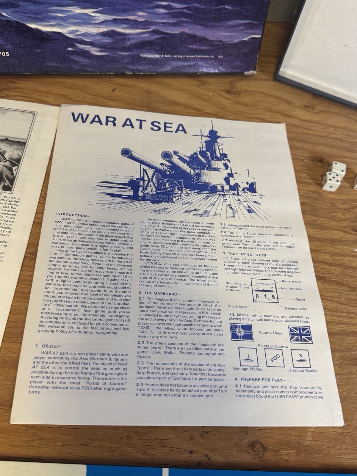 WAR AT SEA Avalon Hill 1976 Complete – Unpunched