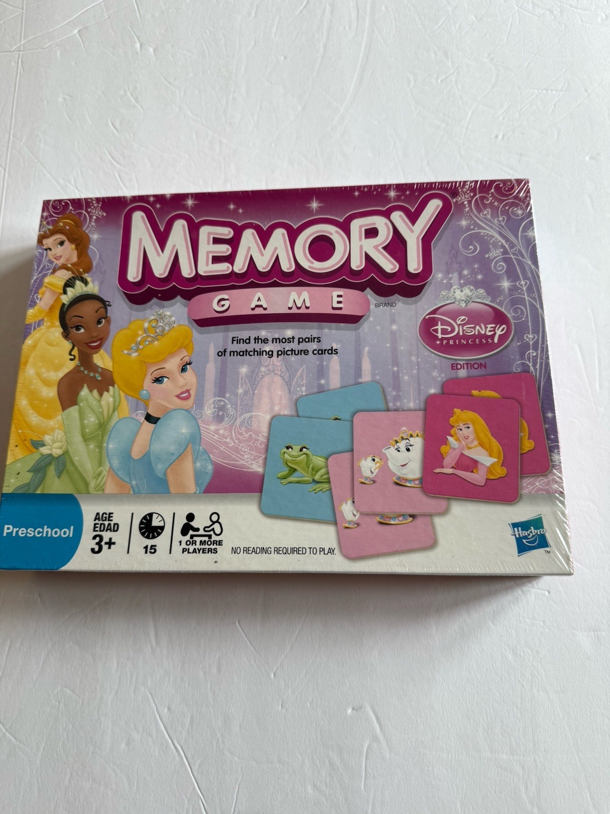 NEW Memory Matching Game, Disney Princess Edition By Hasbro, 72 Pictures, Sealed