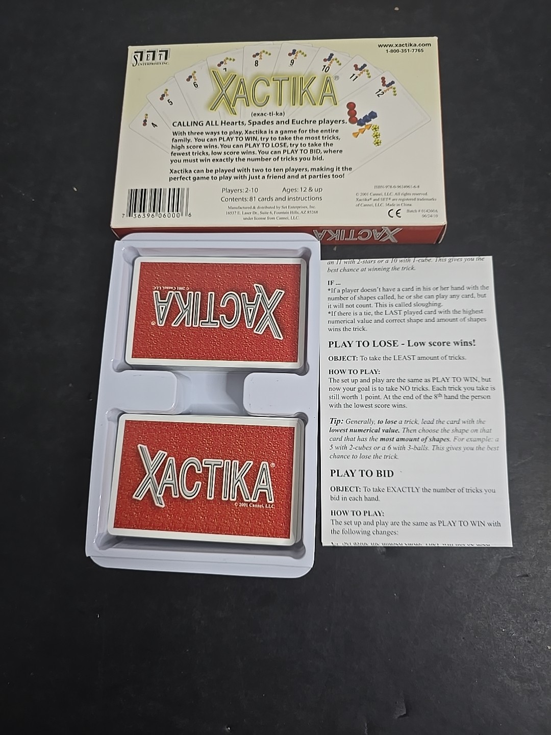 Xactika Card Game – Abstract Strategy Game – OOP – Complete – VG Condition
