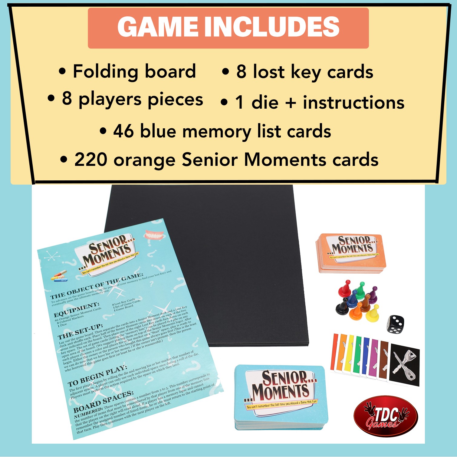 TDC Games Senior Moments Bundle Pack – Board Game and Travel Card Game