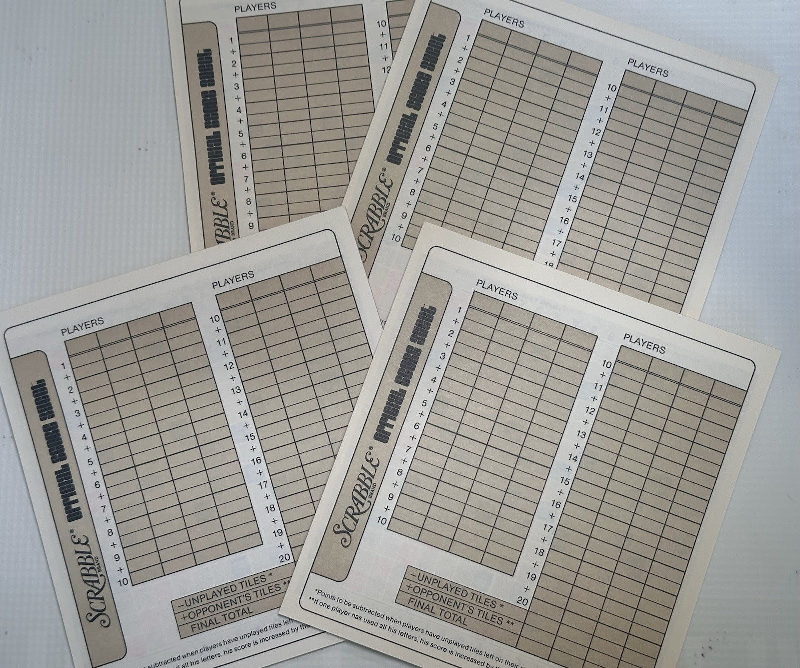 BNIB-Vintage 1973 Box of 4 SCRABBLE Score Pads