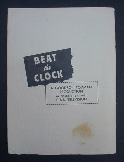 1954 How to Play Beat the Clock Game Manual Goodson Todman Lowell Toy Corp
