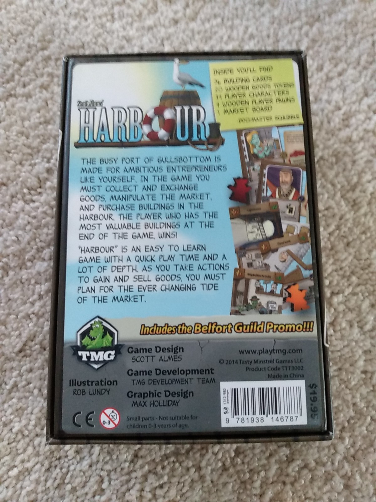 Harbour Worker Placement Card Board Game Scott Almes TMG 2014 New – Open Box