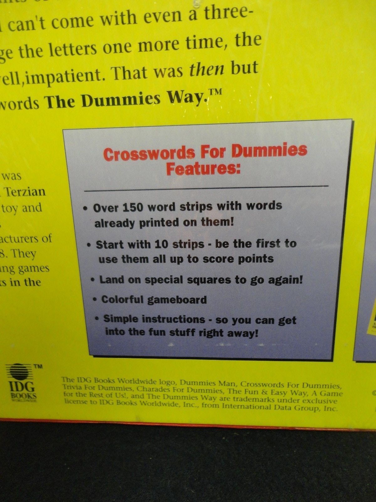 Crosswords for Dummies Board Game – 12 to Adult – 2 to 4 Players – NEW SEALED