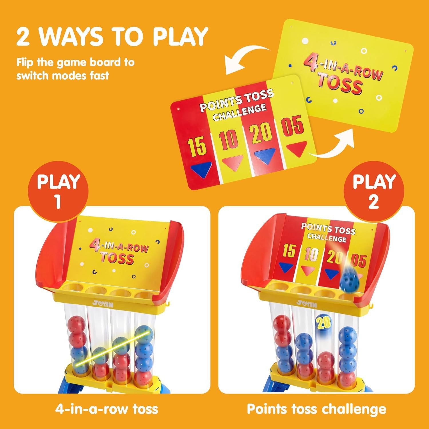 Giant 4-in-a-Row Toss & Score Game for Kids Adults Indoor Outdoor Yard