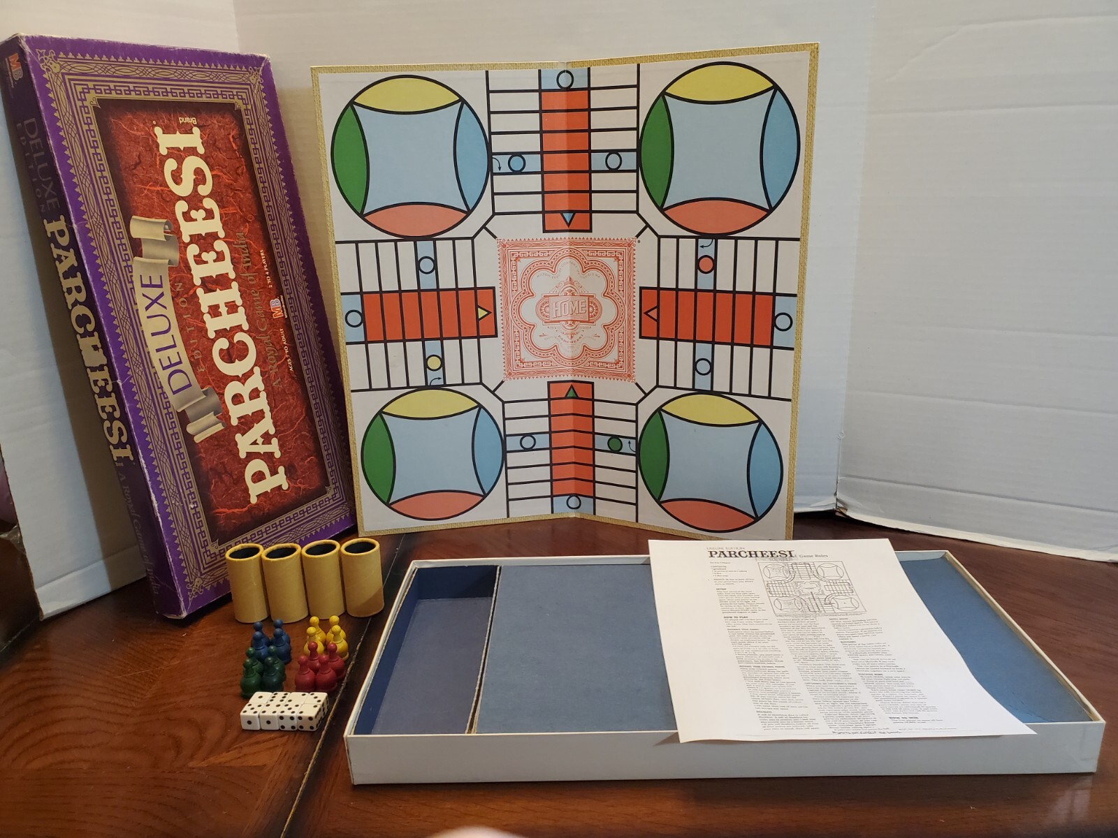 Deluxe Parcheesi Milton Bradley 1989 Edition Royal Game Of India