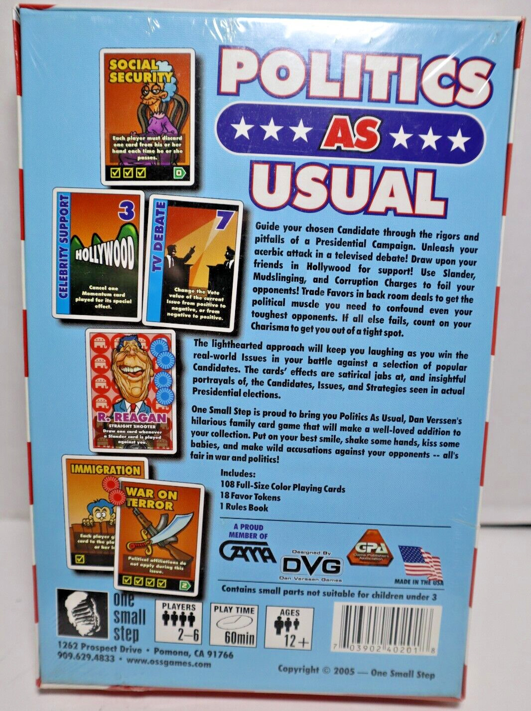 2005 DVG One Small Step Politics As Usual Sealed New MIB