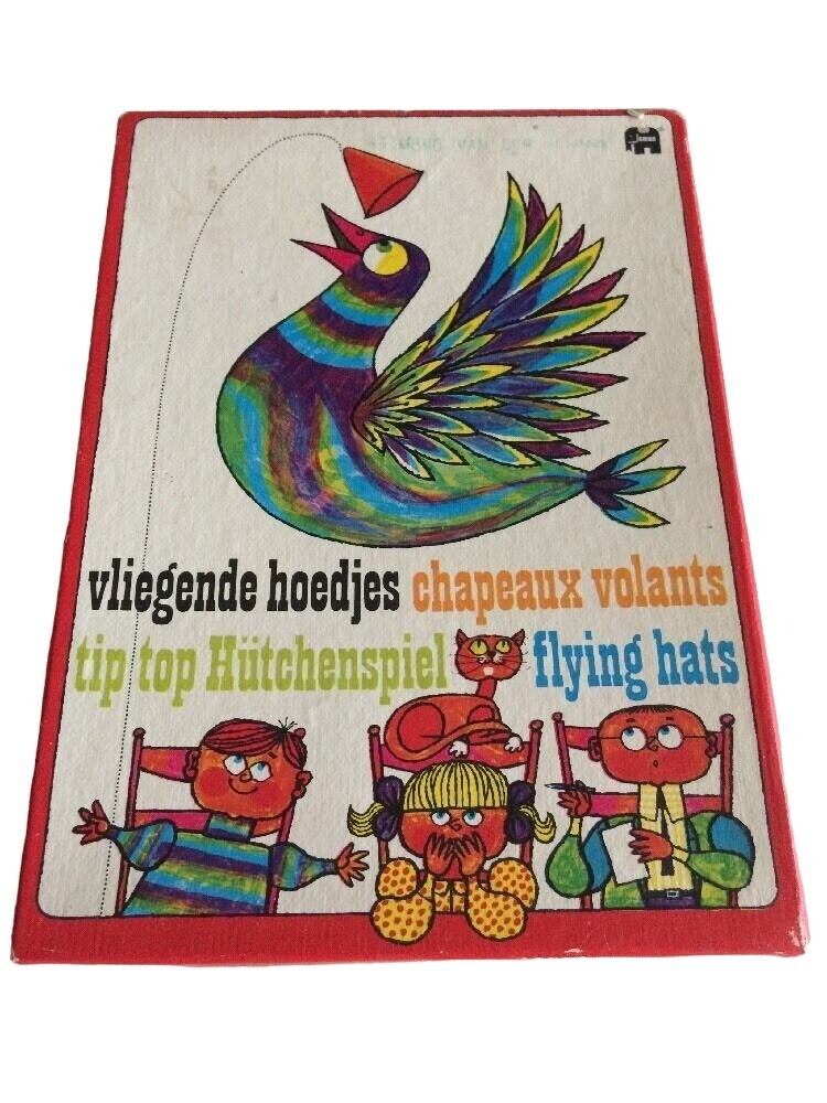 Vintage 1960s “Flying Hats” Table Game With Colorful Pieces & Original Box