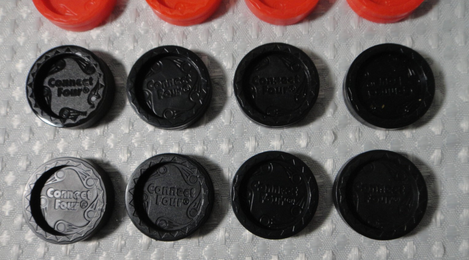 Connect 4 Four Replacement Pieces Checkers Lot 16 Red & Black Modern Type