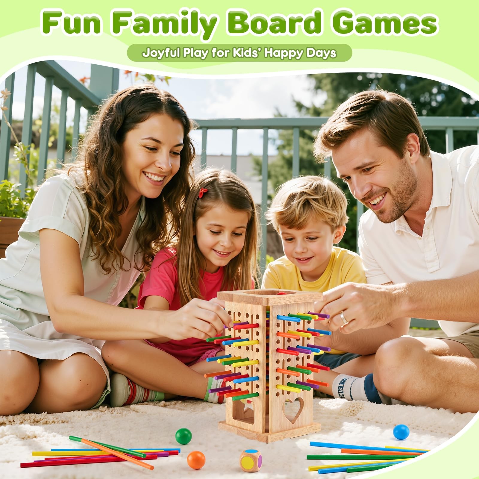 Montessori Wooden Board Games, 42 Colorful Sticks Math Learning Toys for 3 4 …