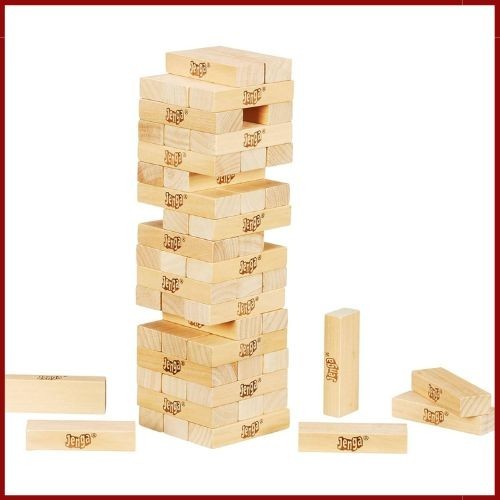 Hasbro Gaming Jenga Wooden Blocks Stacking Tumbling Tower Kids Game Ages 6 an…
