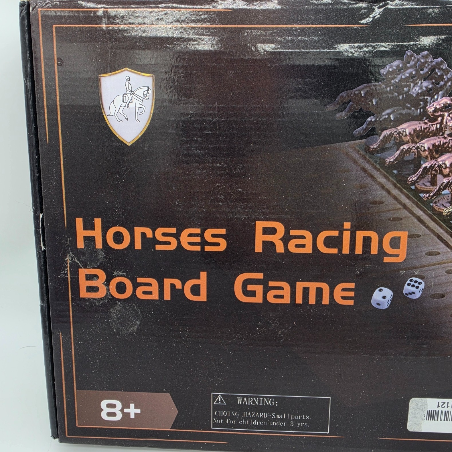 Horse Racing Board Game 11 Metal Horses Wooden Track Dice Cards Complete Openbox