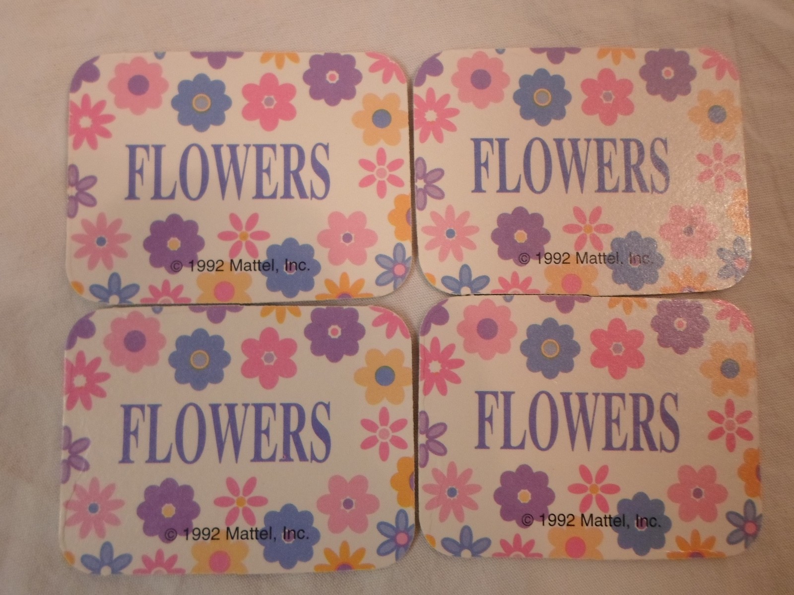 *Replacement Part* Barbie Dream Date Board Game 1992 *Lot of 4 Flower Gift Card*