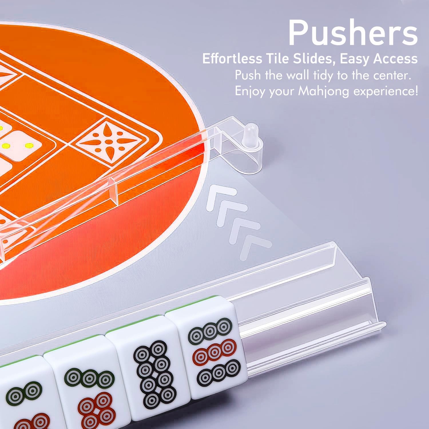 HBLEDOT Mahjong Racks with Pushers, Convenient Rotating OnePiece Mahjong Push…