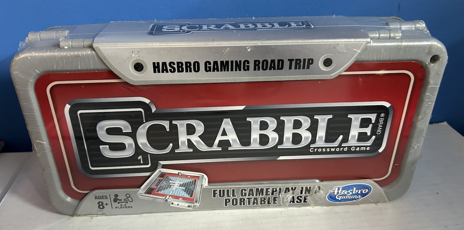 Scrabble Crossword Game Hasbro Gaming Road Trip Portable Case – SEALED!
