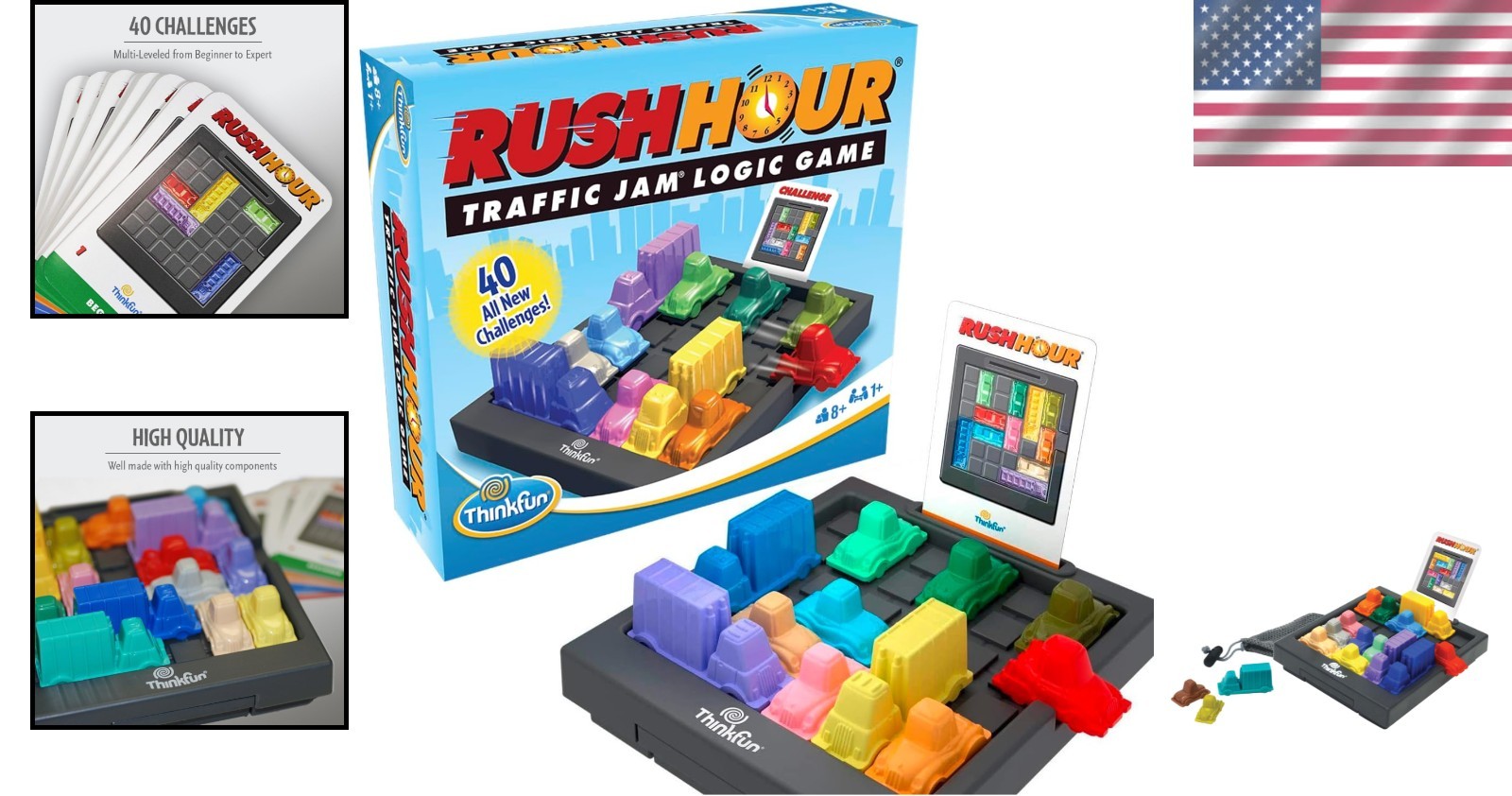 Rush Hour Traffic Logic Game – Perfect Gift for Kids 8 and Up – 1 Player