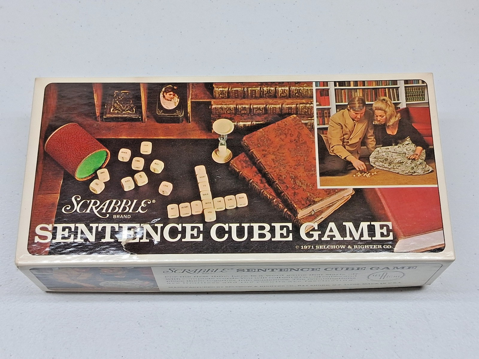 Vintage Scrabble Sentence Cube Game 1971 Selchow Righter Complete Word Dice Vtg