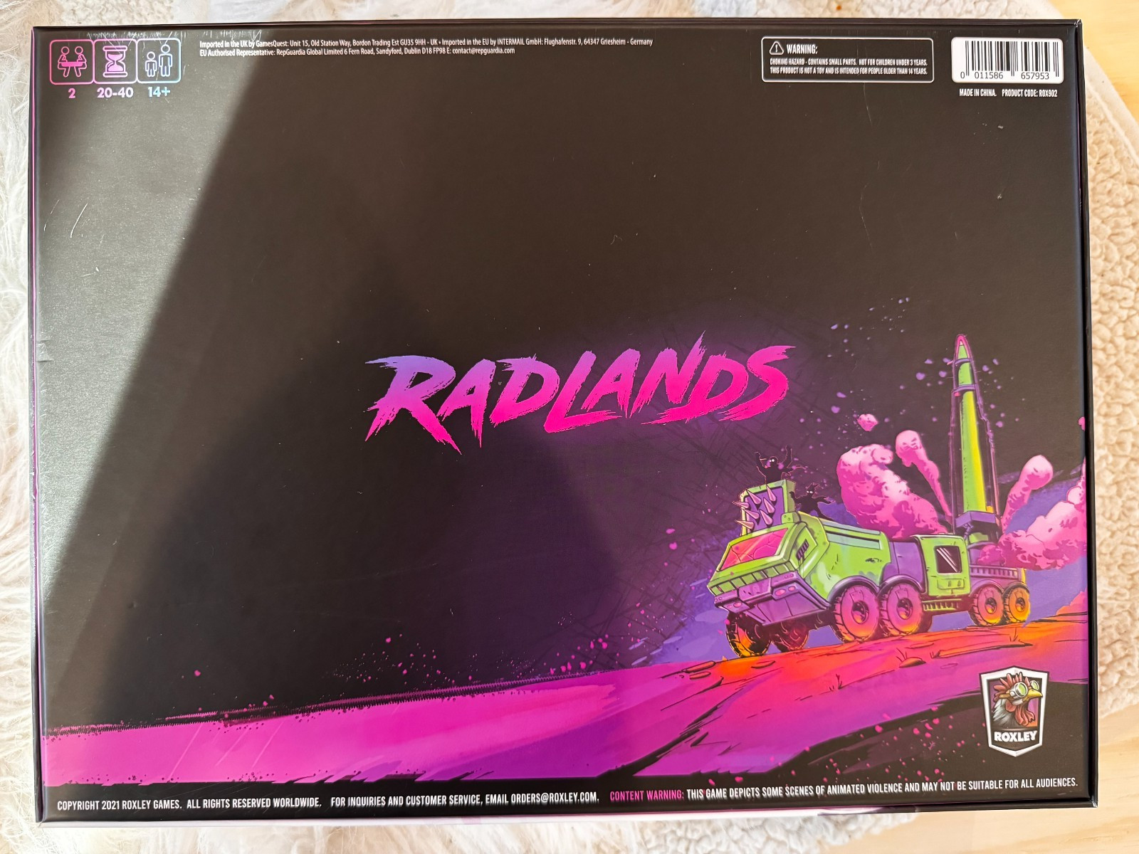 Roxley Boardgame Radlands (Super Deluxe Ed) Box NM + Promo Pack &Cult of Chrome
