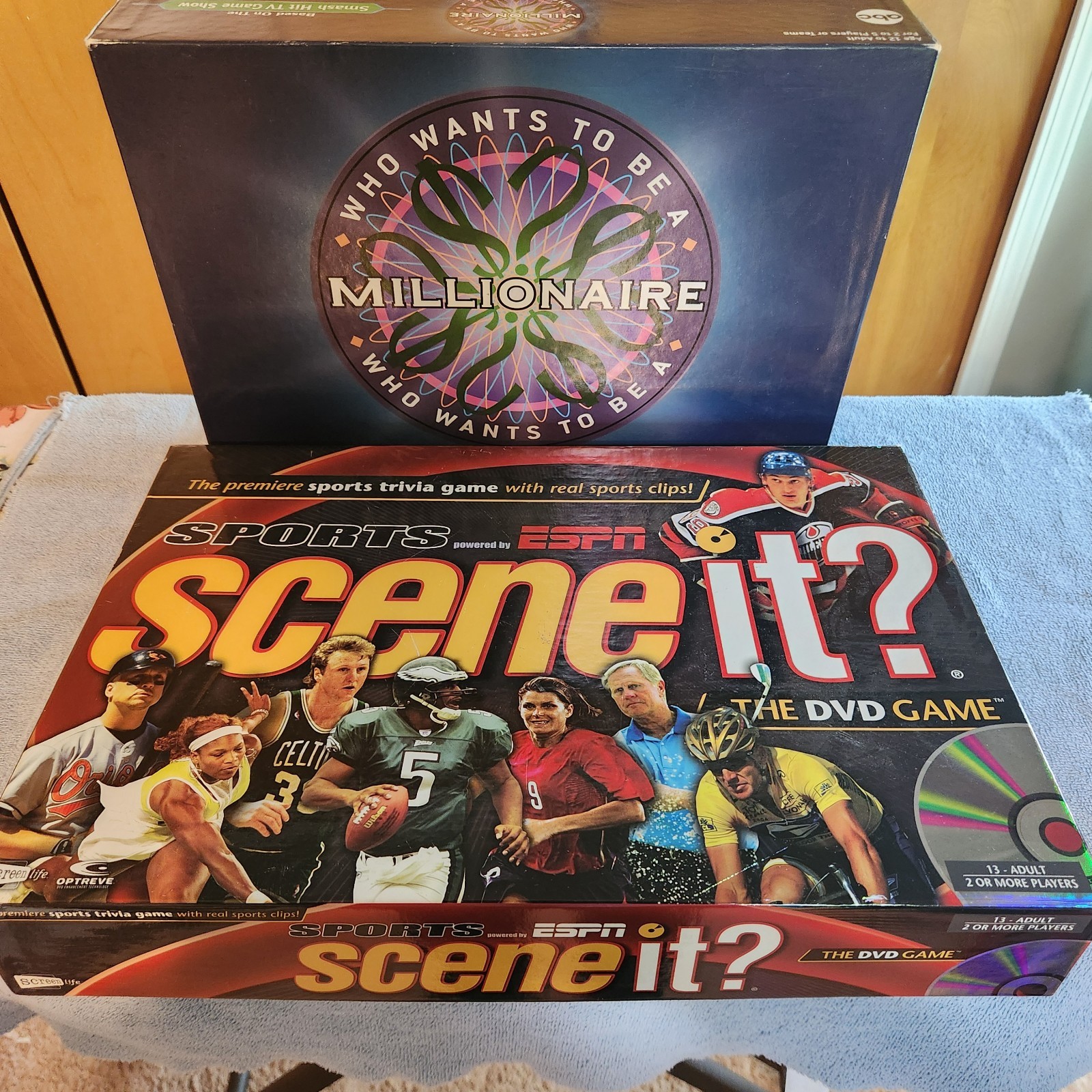 ESPN Scene It? DVD Sports Trivia Game & Who Wants To Be A Millionaire Board Game