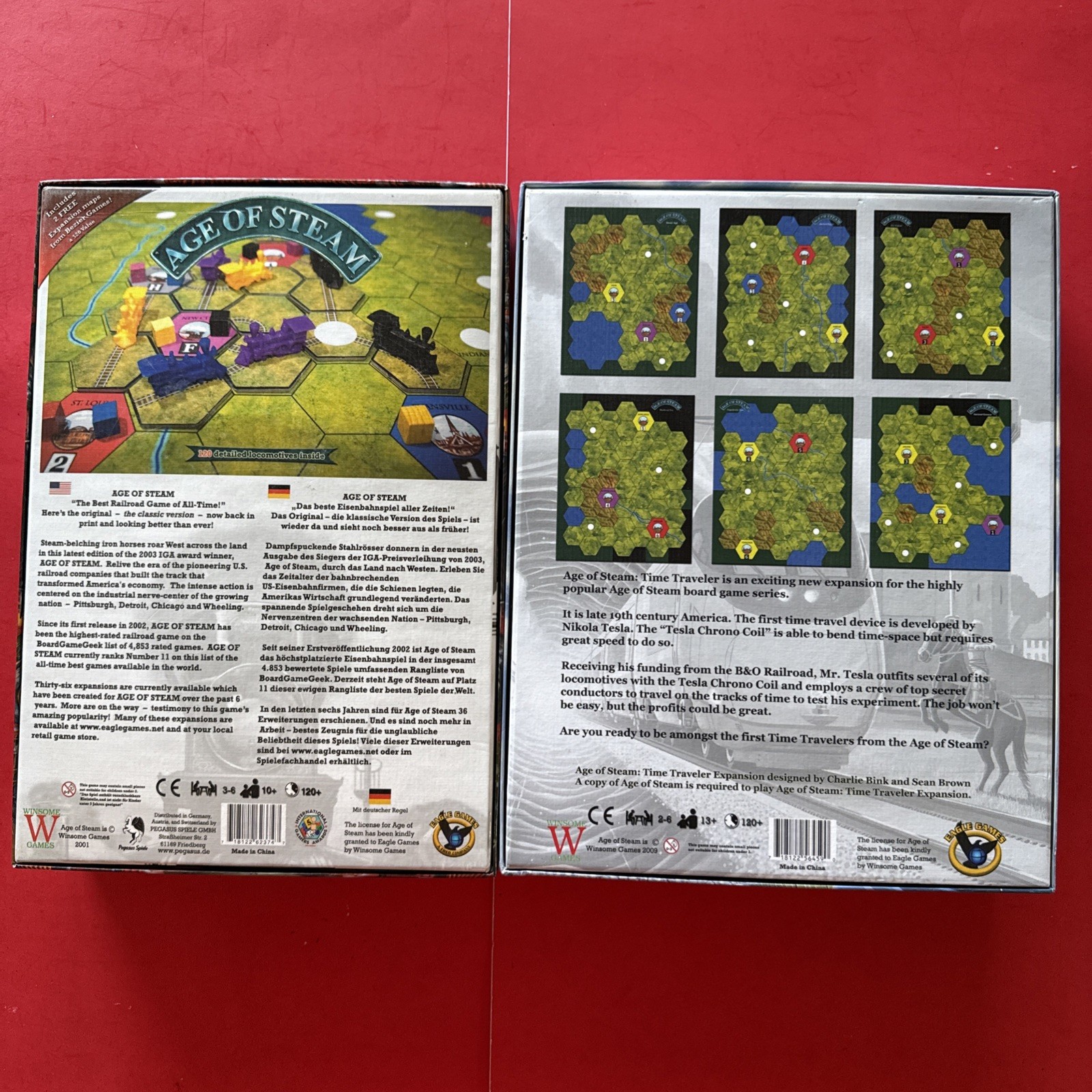 Vintage Age of Steam Train Strategy Board Game 2001 & Time Traveler Expansion